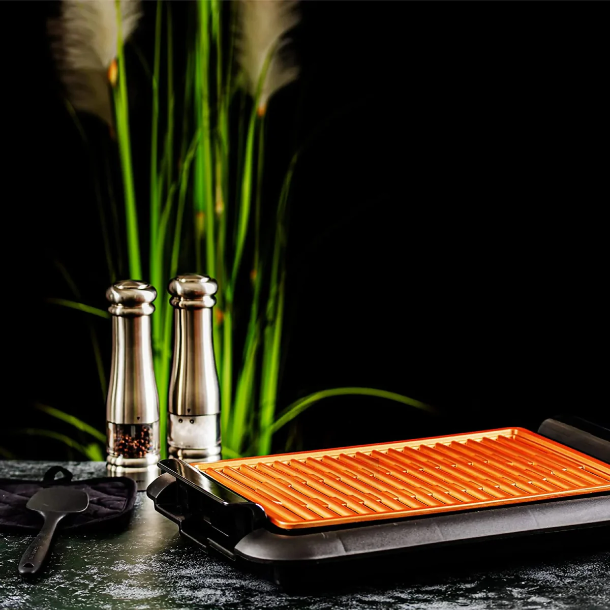 Ovente GD1510NLCO Electric Indoor Grill - Copper - Image 6