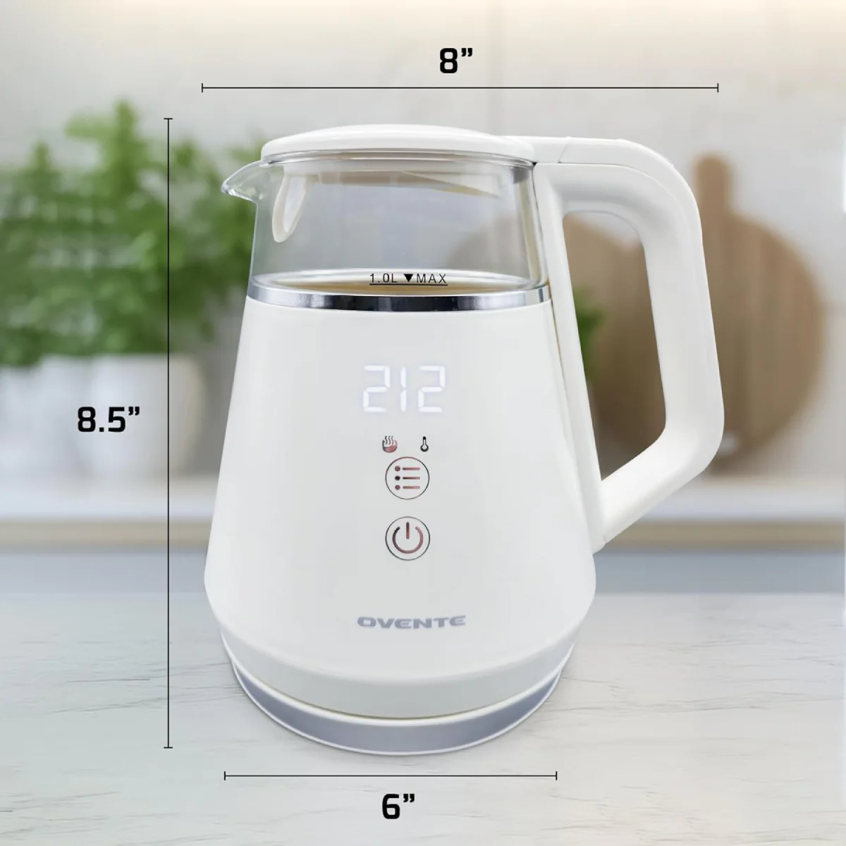 Ovente 1500W Electric Kettle with 5 Temperature Control Presets - Image 2