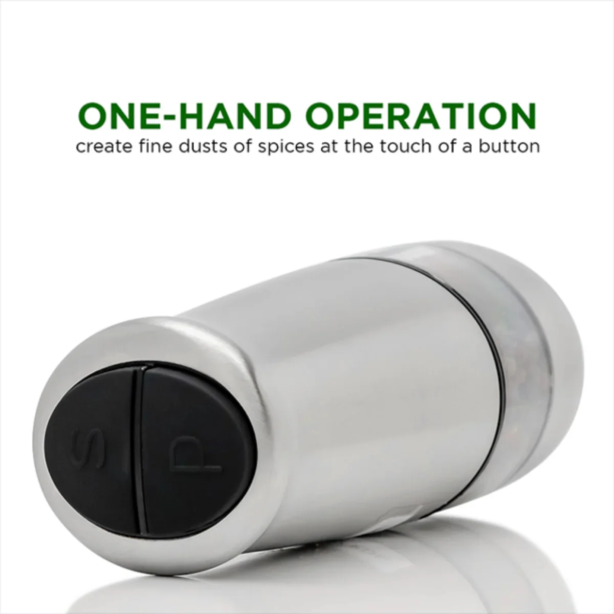 Ovente SPD121S 2-in-1 Electric Salt and Pepper Grinder - Silver - Image 4