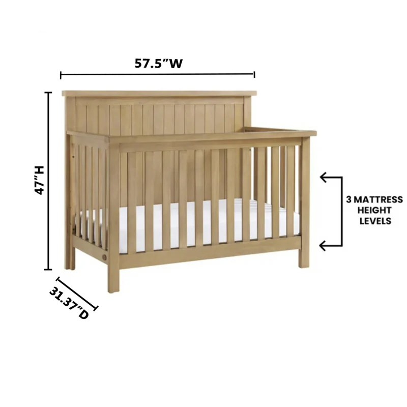 Oxford Everlee 4-In-1 Convertible Crib - Honey Wood - Image 3
