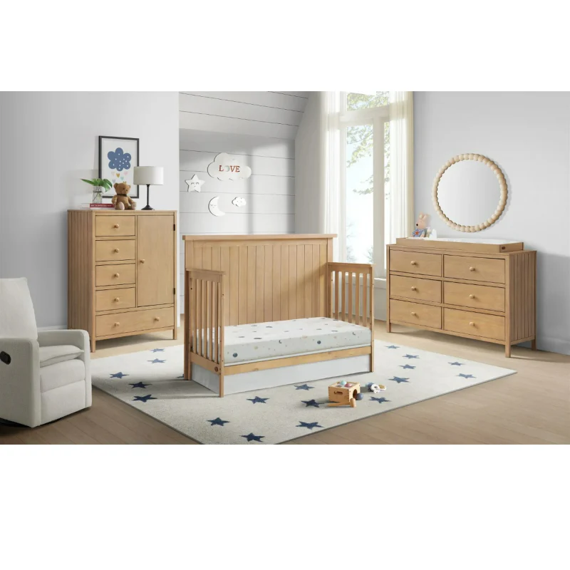 Oxford Everlee 4-In-1 Convertible Crib - Honey Wood - Image 5