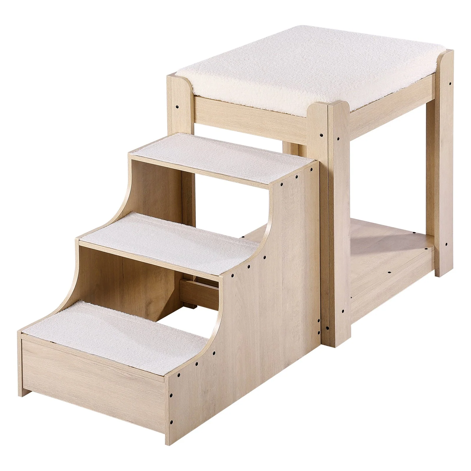 Pet Bunk Bed with Stairs Dog/Cat Window Perch for Bedside Indoor Use - Image 8