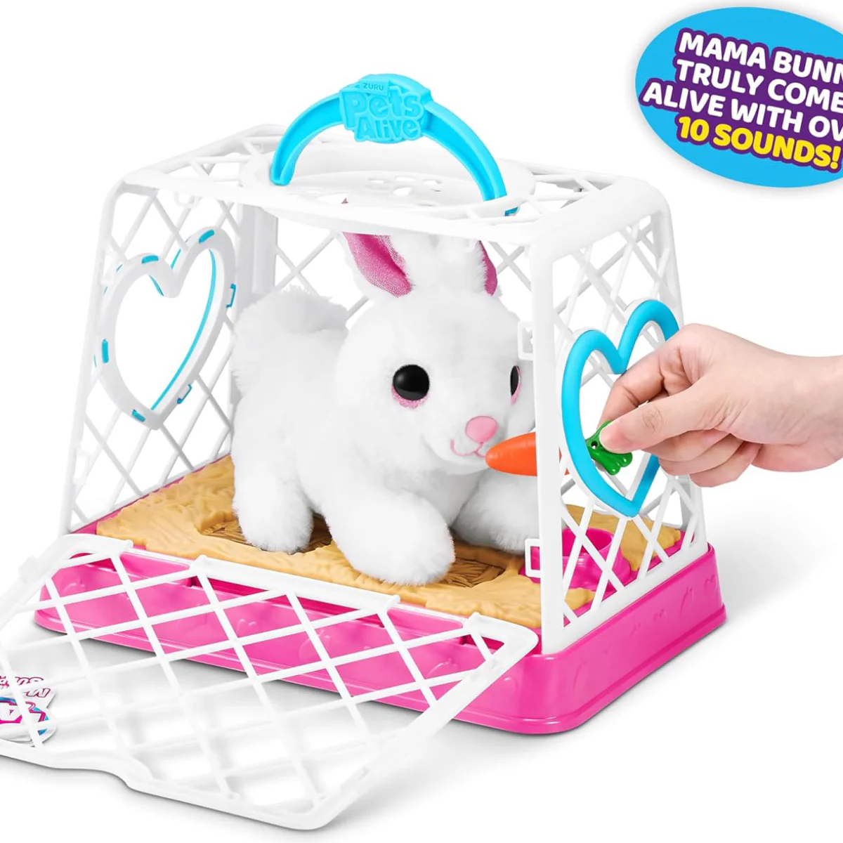 Pets Alive Mama Bunny & Baby Surprise Electronic Pet Set (12-Pieces) - White - Image 3