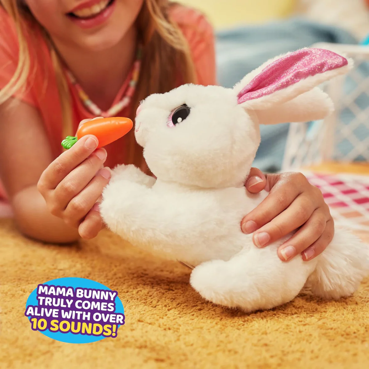 Pets Alive Mama Bunny & Baby Surprise Electronic Pet Set (12-Pieces) - White - Image 7