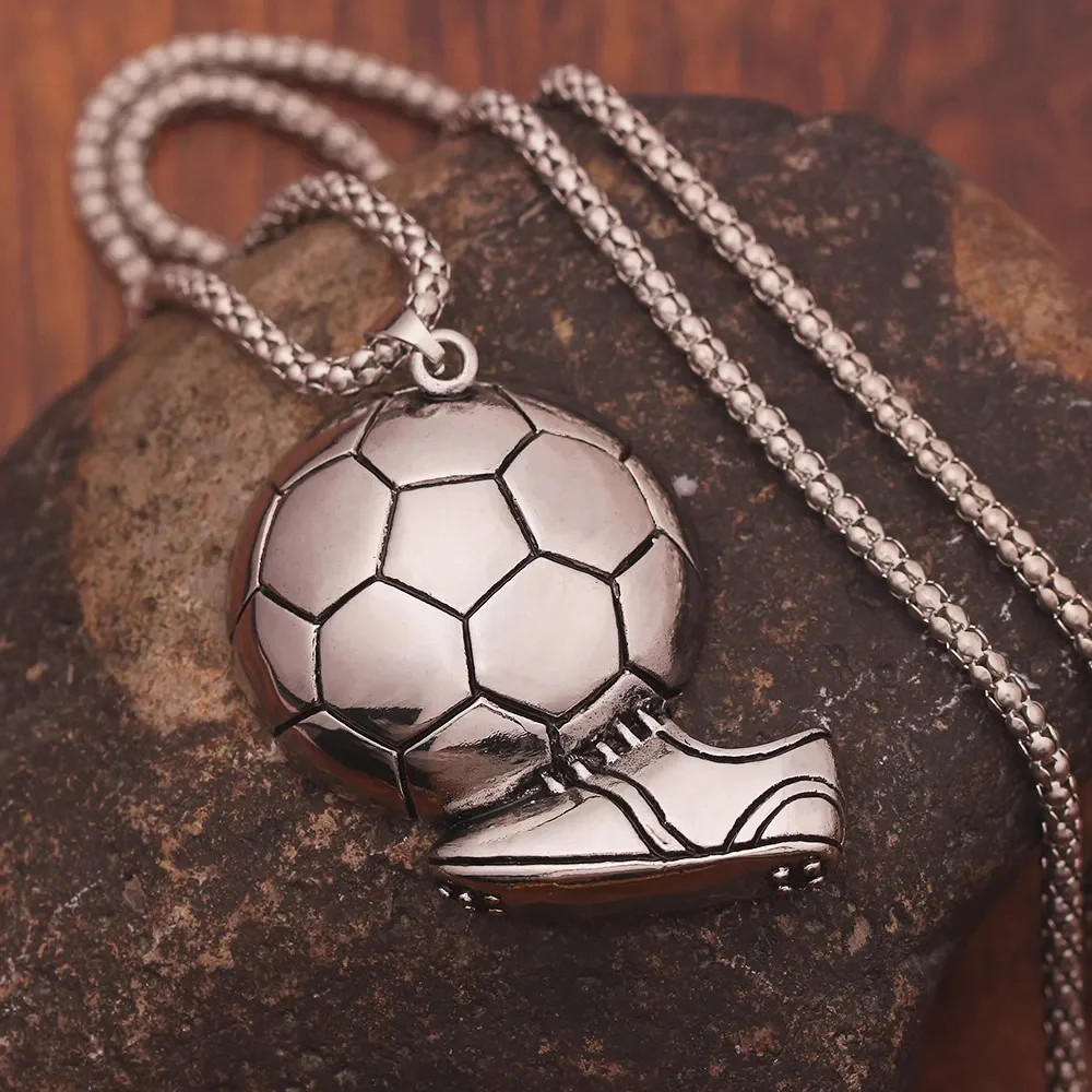 Player Design Men's Soccer Ball Pendant Necklace in Alloy - Image 3
