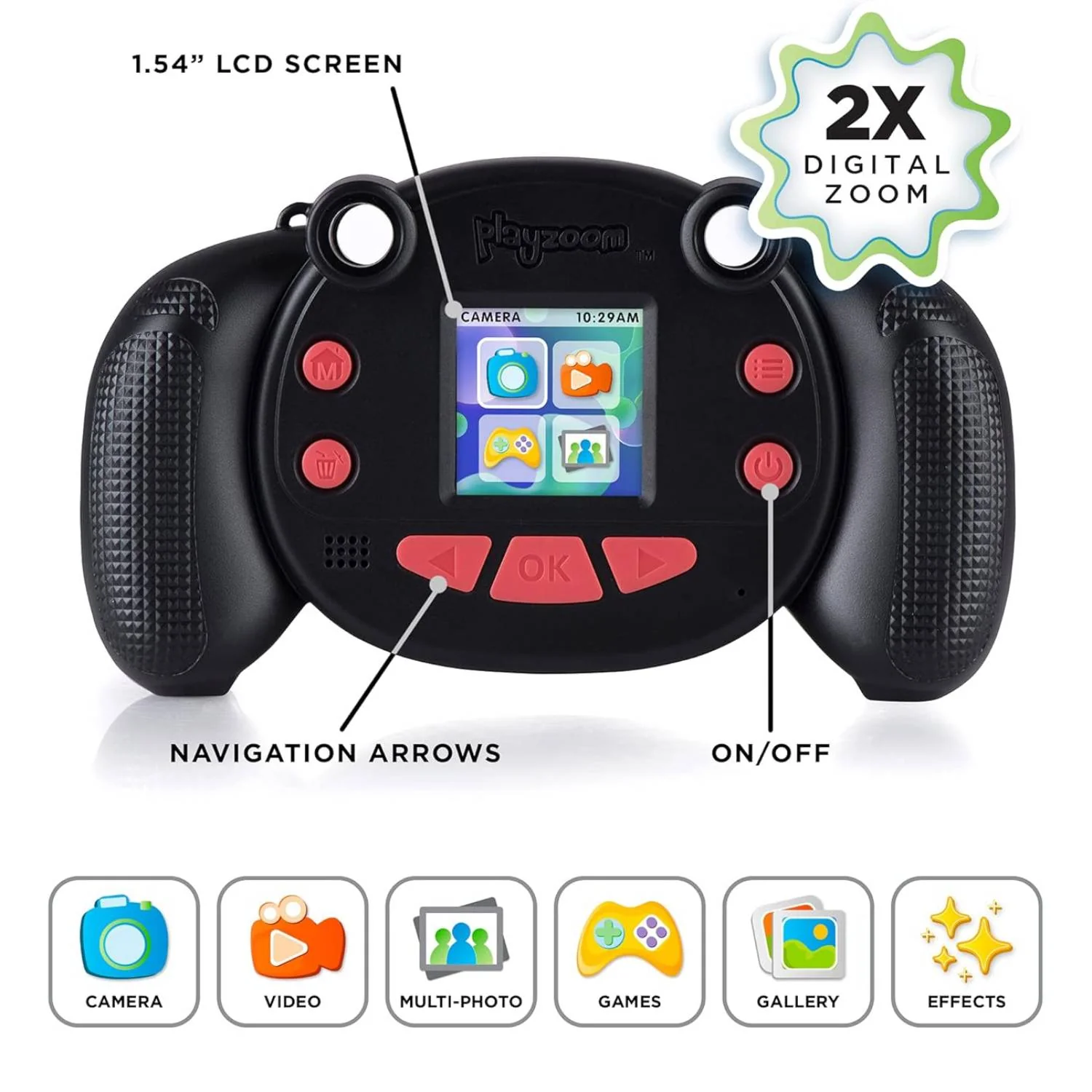PlayZoom Snapcam Kids Digital Camera - Black - Image 2