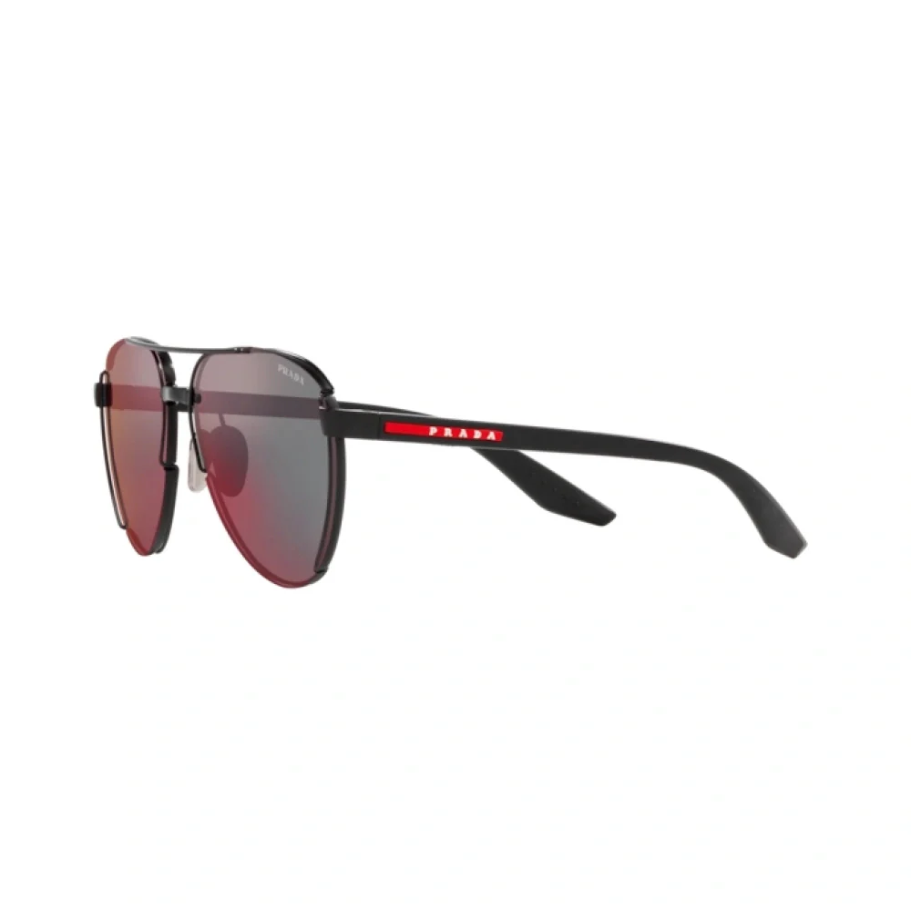 Prada Linea Rossa Men's Pilot Sunglasses, Dark Gray Mirrored Blue/Red - Image 3