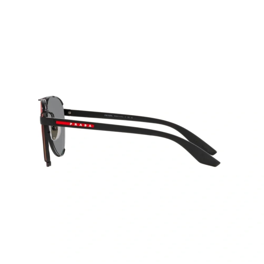 Prada Linea Rossa Men's Pilot Sunglasses, Dark Gray Mirrored Blue/Red - Image 4
