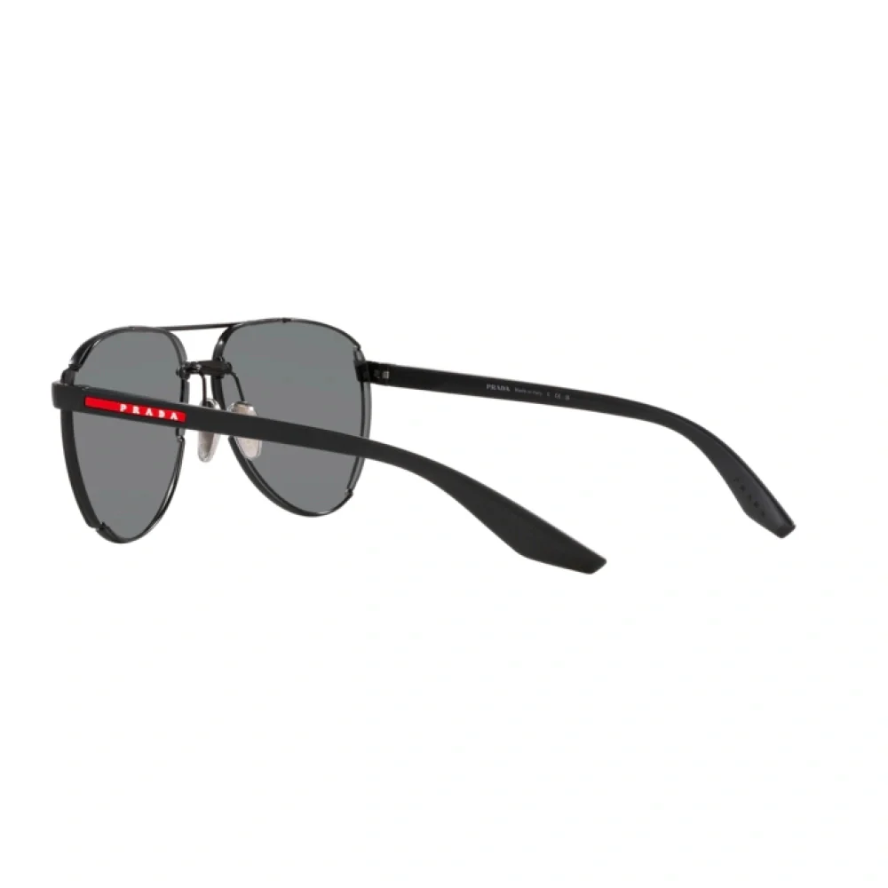 Prada Linea Rossa Men's Pilot Sunglasses, Dark Gray Mirrored Blue/Red - Image 5