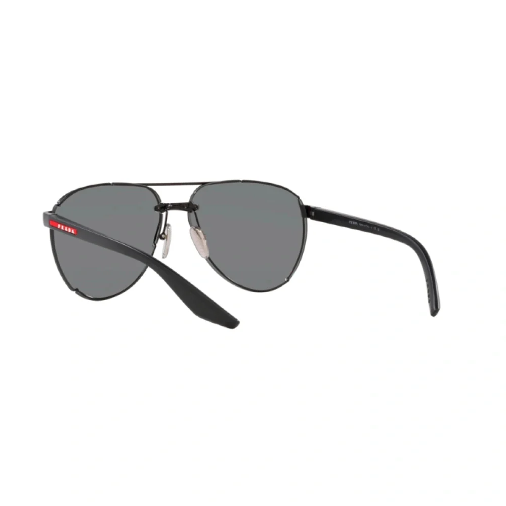 Prada Linea Rossa Men's Pilot Sunglasses, Dark Gray Mirrored Blue/Red - Image 6