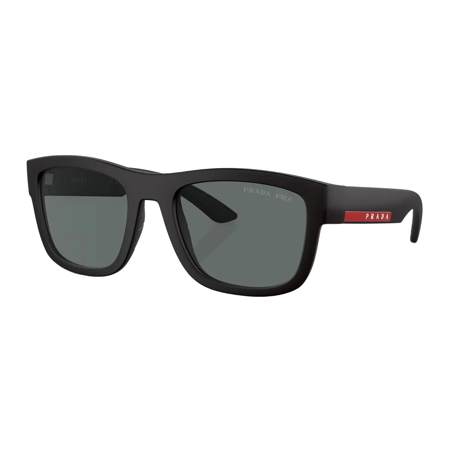 Prada Linea Rossa Men's PS01ZS Pillow Solid Color Sunglasses - Black Rubber/Dark Gray Polar