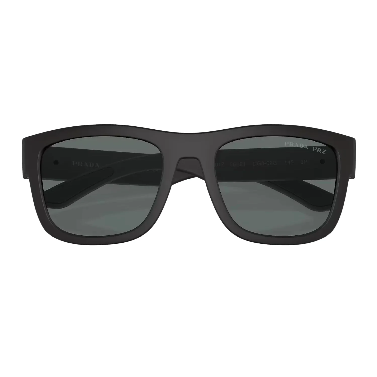 Prada Linea Rossa Men's PS01ZS Pillow Solid Color Sunglasses - Black Rubber/Dark Gray Polar - Image 3