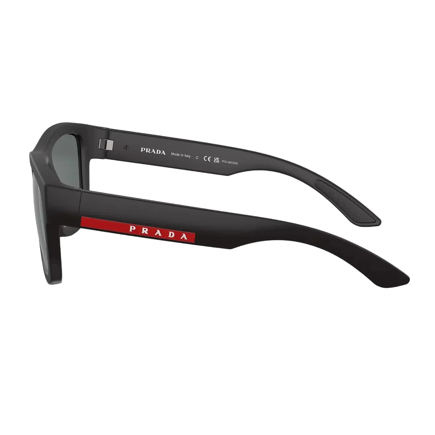 Prada Linea Rossa Men's PS01ZS Pillow Solid Color Sunglasses - Black Rubber/Dark Gray Polar - Image 4