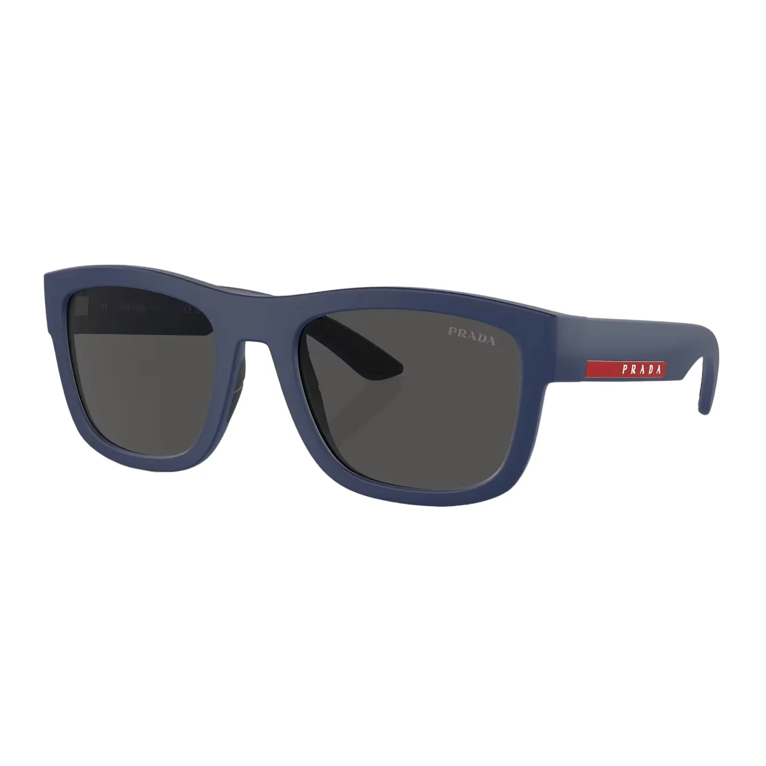 Prada Linea Rossa Men's PS01ZS Pillow Solid Color Sunglasses - Blue Rubber/Dark Gray