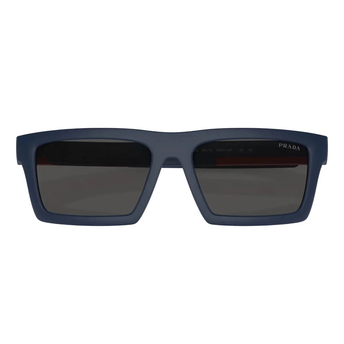 Prada Linea Rossa Men's PS02ZS Rectangle Solid Color Sunglasses - Matte Blue/Dark Gray - Image 3
