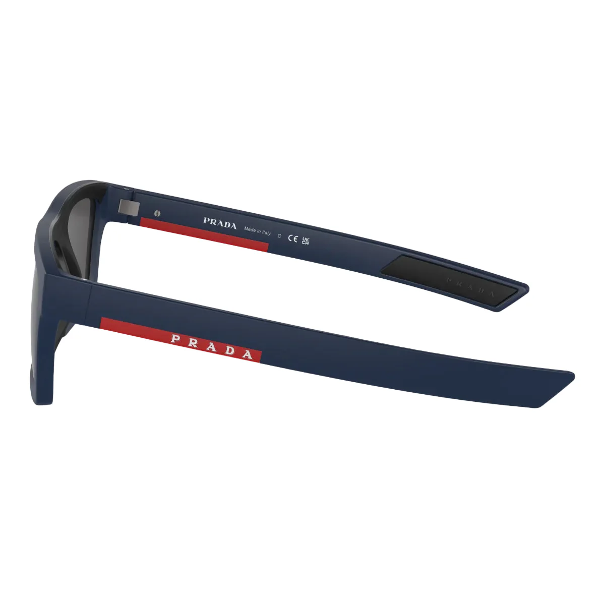 Prada Linea Rossa Men's PS02ZS Rectangle Solid Color Sunglasses - Matte Blue/Dark Gray - Image 4