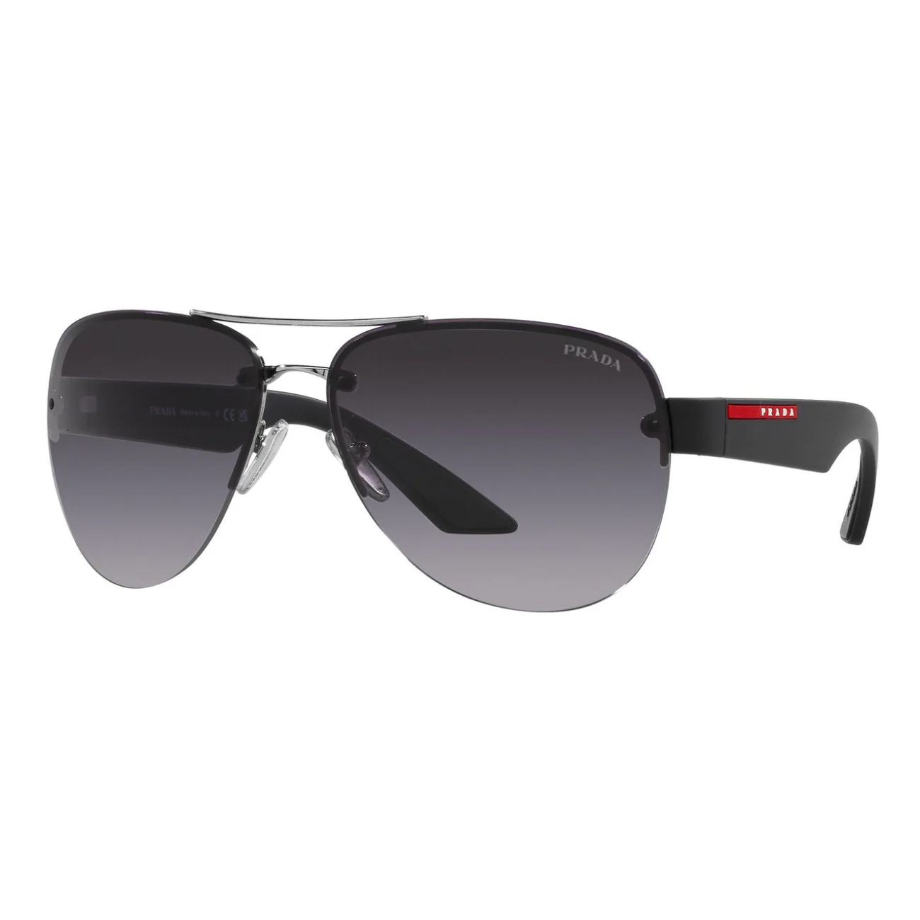 Prada Men's Aviator Sunglasses, Gray Gradient - Image 2