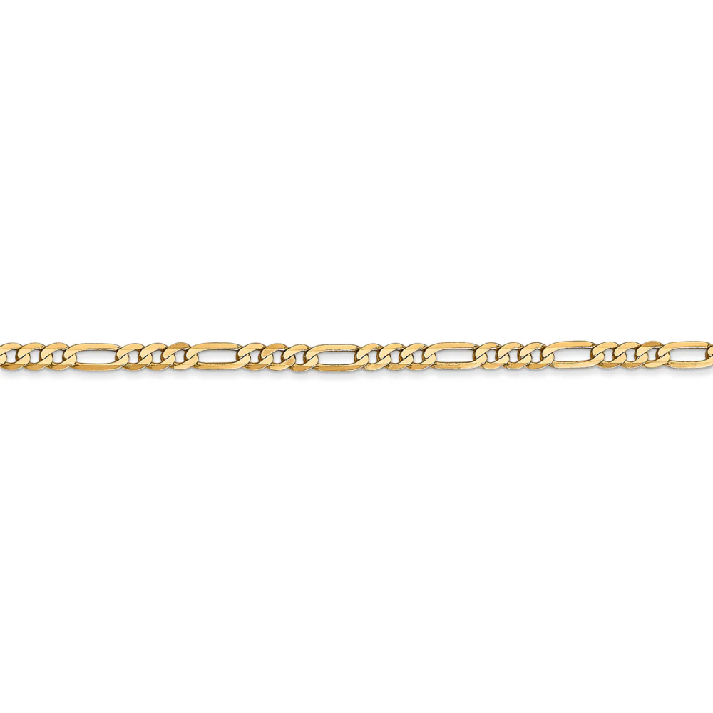 Quality Gold Women's 20" Flat Figaro with Lobster Clasp Chain in 14K Yellow Gold - Image 2
