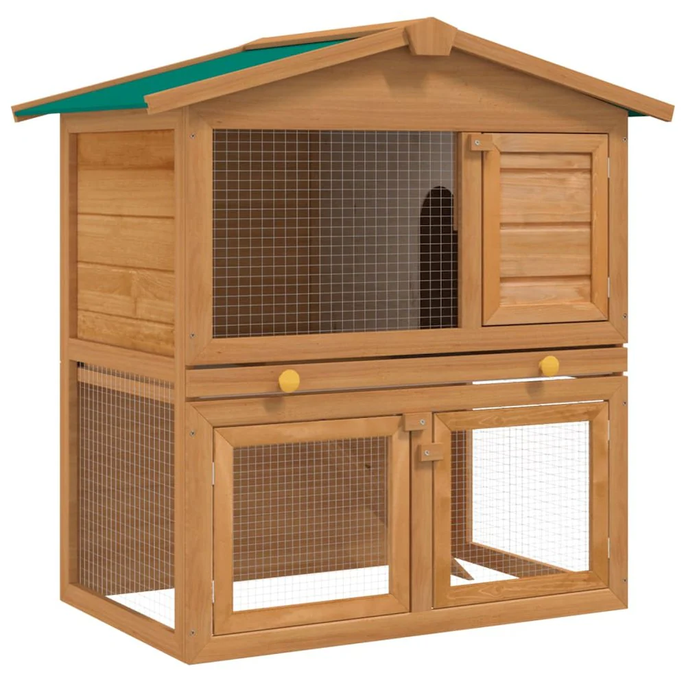 Rabbit Hutch Brown Solid pine wood Large Rabbit Hutch - Image 6