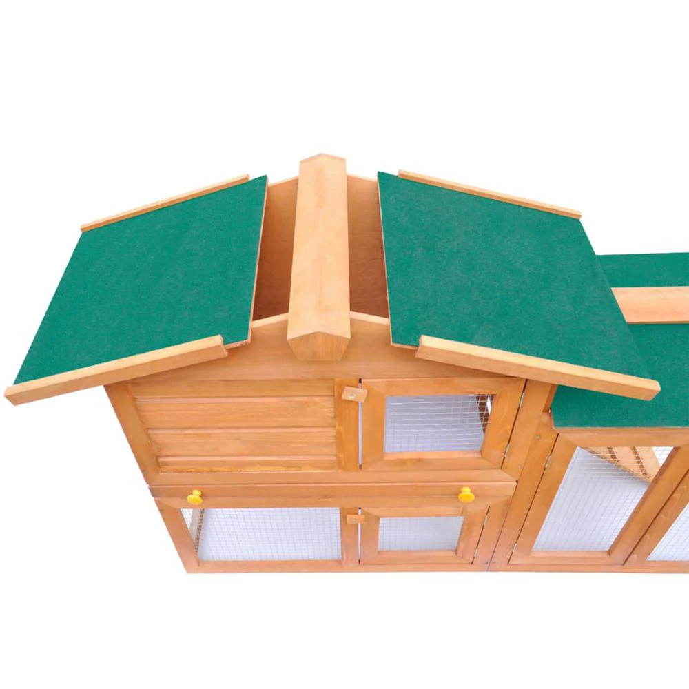 Rabbit Hutch Green Pine wood Large Rabbit Hutch Rectangular - Image 4