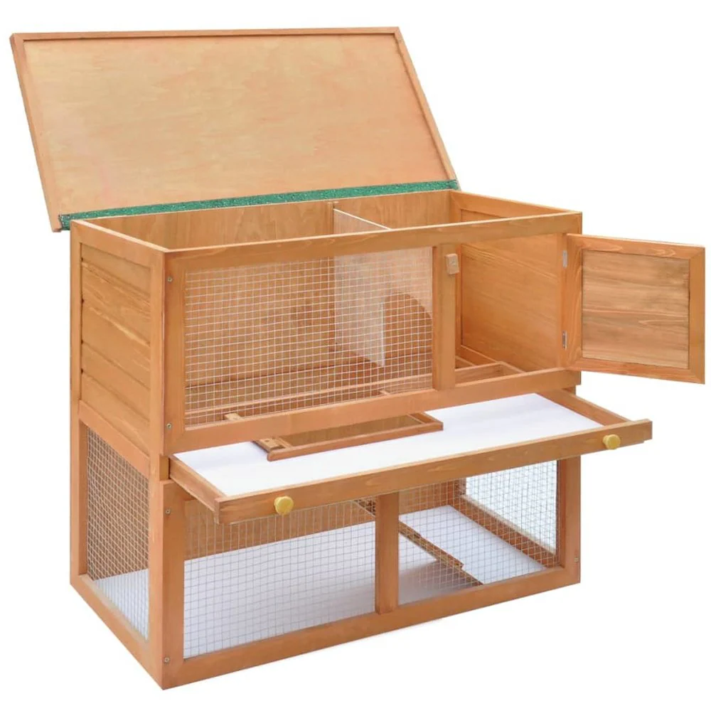 Rabbit Hutch Wooden Solid pine wood Large Height-Adjustable - Image 9