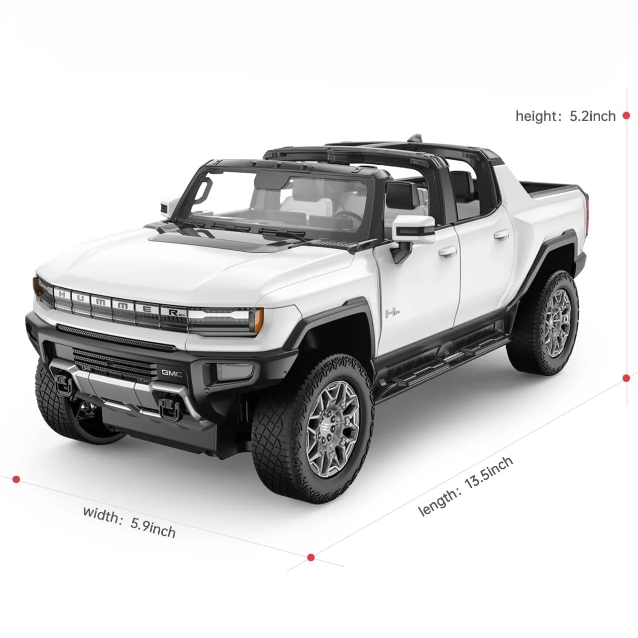 Rastar 1:16 Hummer Ev Remote Control Car - White - Image 7