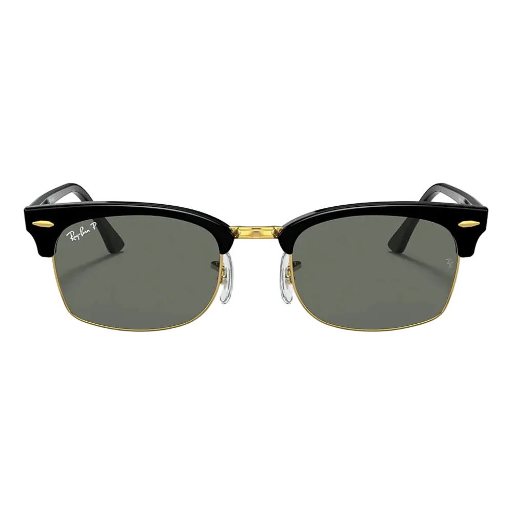 Ray-Ban - Clubmaster - Unisex Rectangle Sunglasses - Polished Black