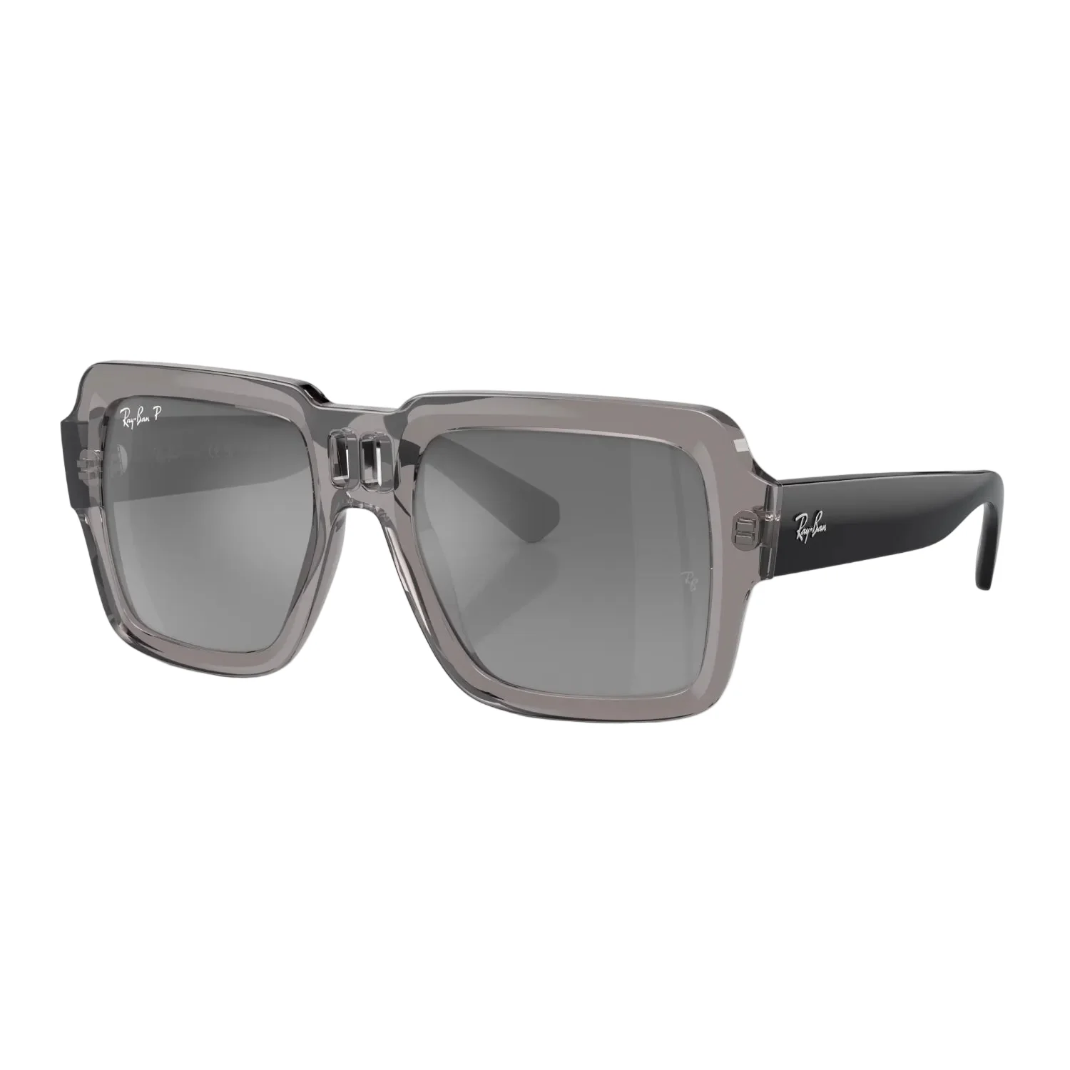Ray-Ban Magellan Unisex RB4408 Square Gradient Sunglasses - Polished Transparent Gray/Silver/Gray