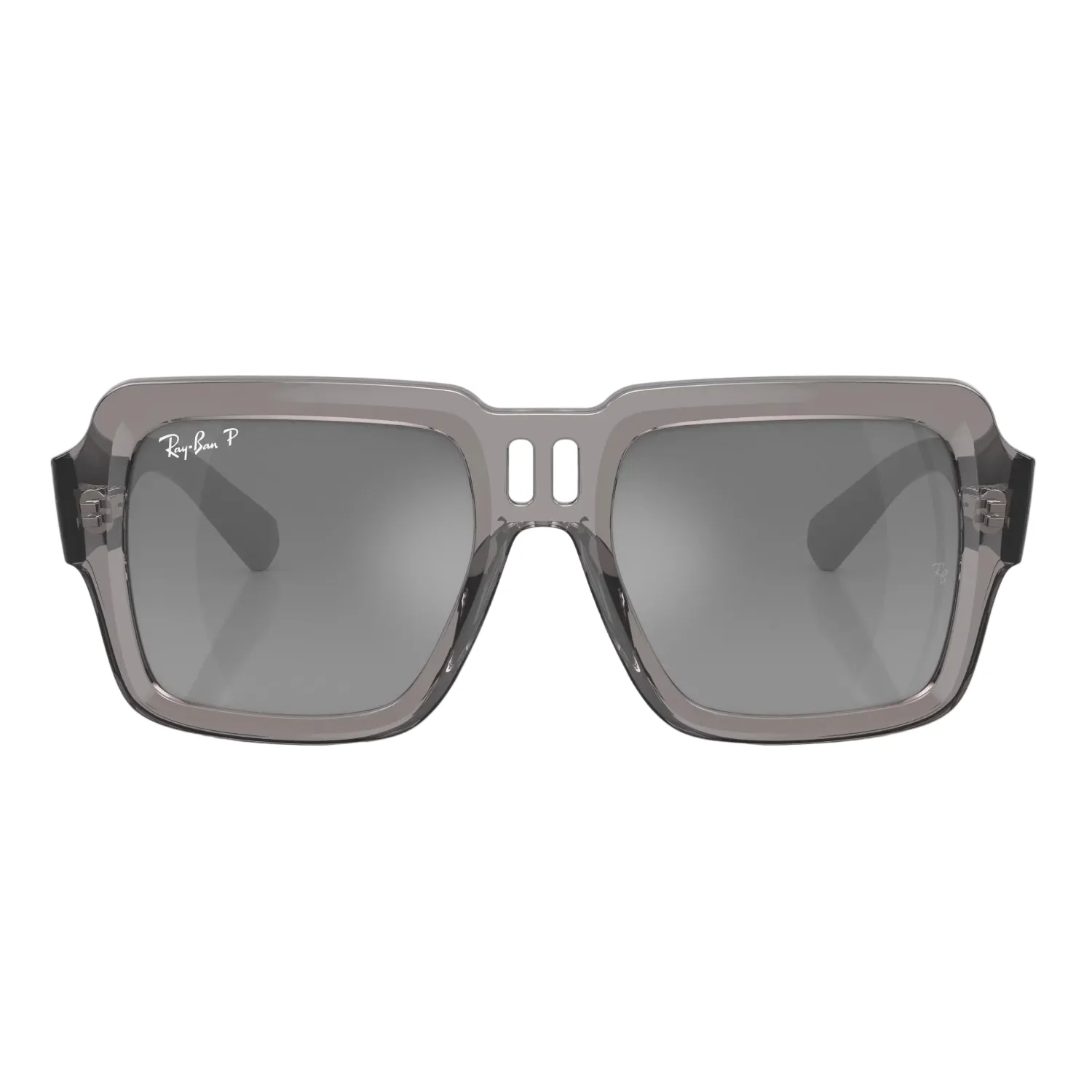 Ray-Ban Magellan Unisex RB4408 Square Gradient Sunglasses - Polished Transparent Gray/Silver/Gray - Image 2