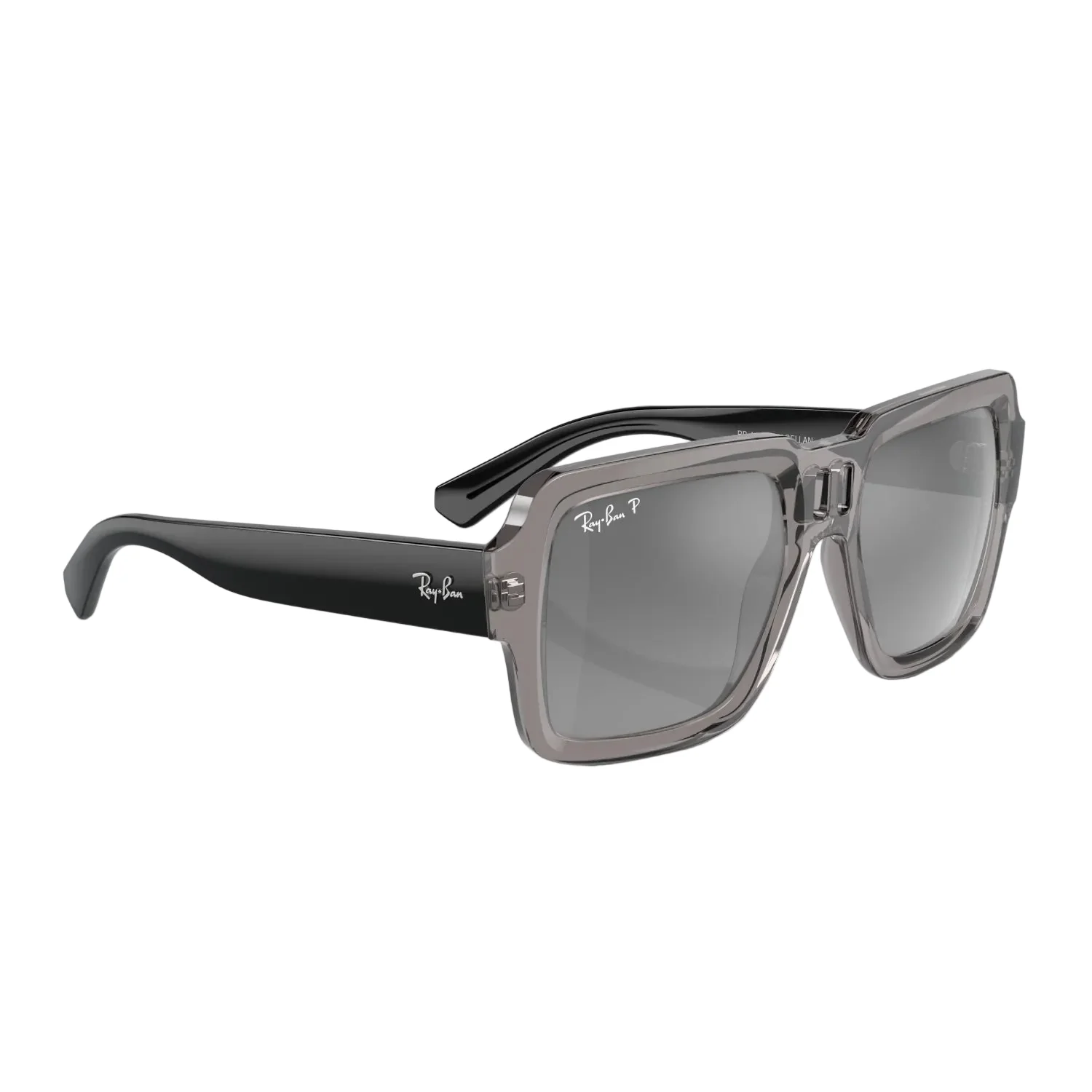 Ray-Ban Magellan Unisex RB4408 Square Gradient Sunglasses - Polished Transparent Gray/Silver/Gray - Image 4