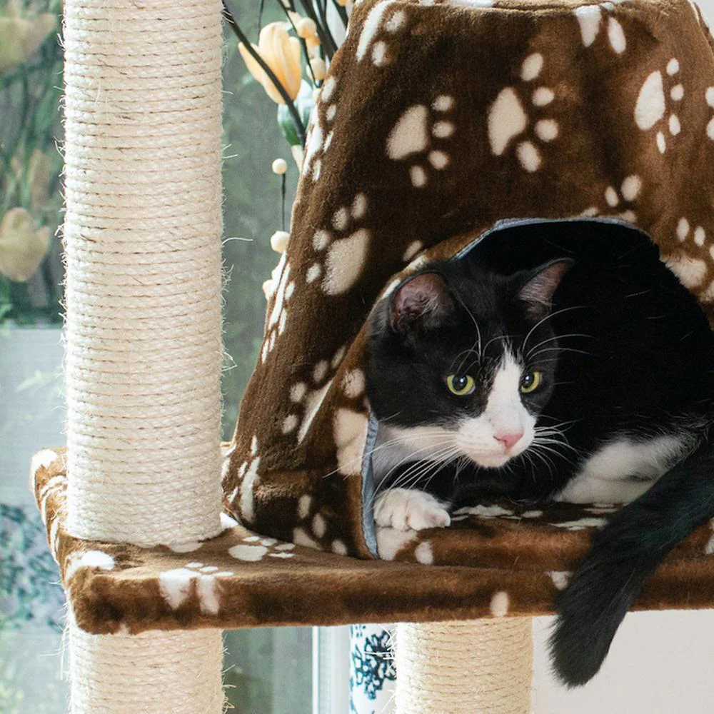 Real Wood Cat Tree Hammock Bed With Natural Sisal Post For Cats And Kittens - Image 11