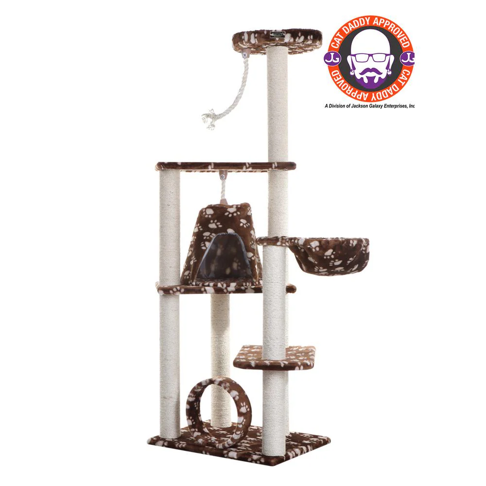 Real Wood Cat Tree Hammock Bed With Natural Sisal Post For Cats And Kittens - Image 9