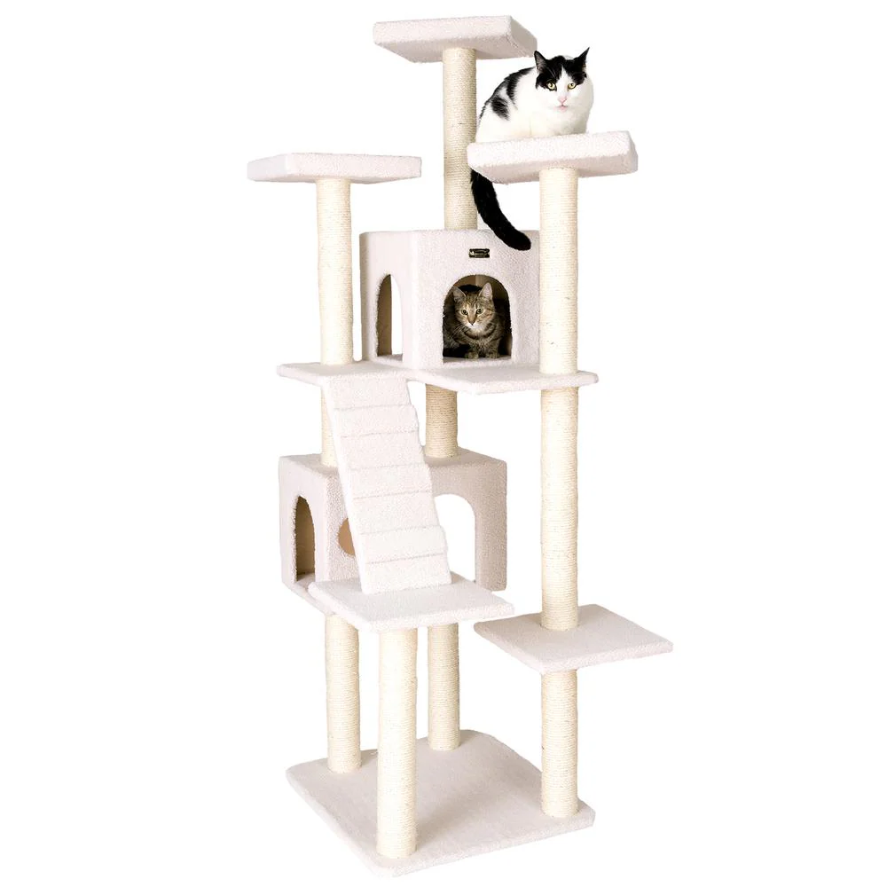 Real Wood Cat Tree In Ivory, Jackson Galaxy Approved, Multi Levels With Ramp