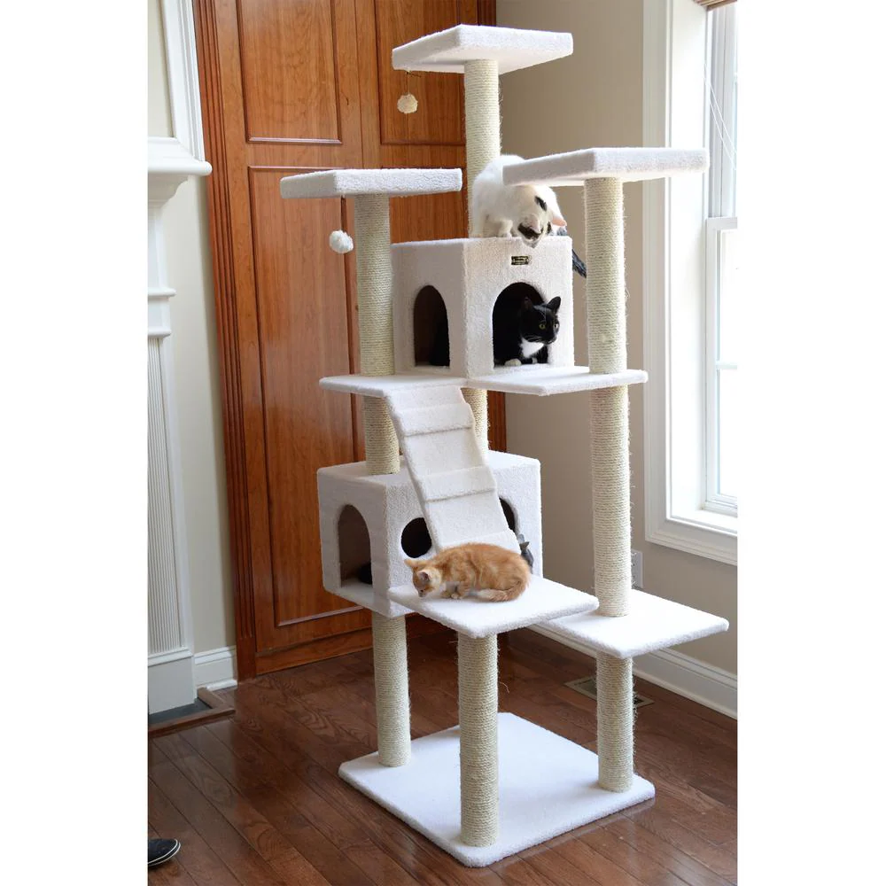 Real Wood Cat Tree In Ivory, Jackson Galaxy Approved, Multi Levels With Ramp - Image 8