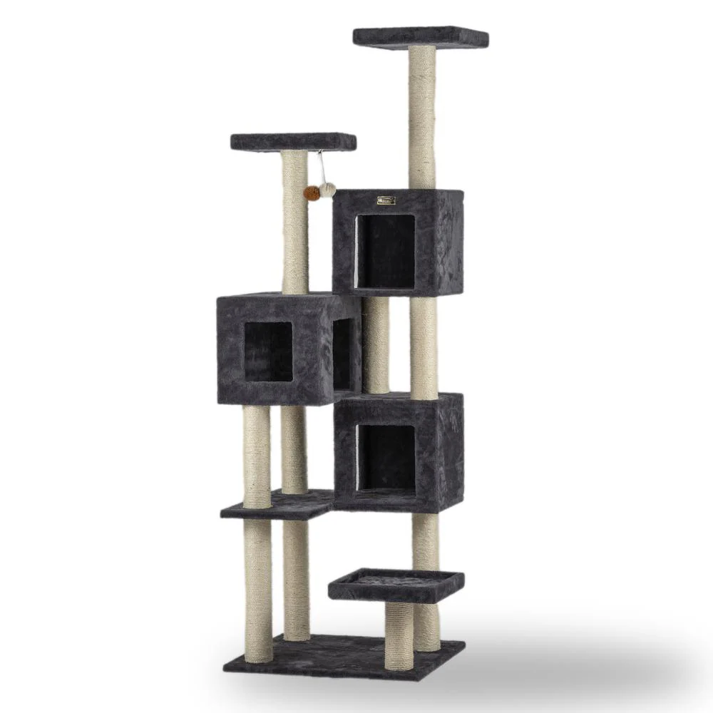 Real Wood Griant Cat Tower With Condos For Multiple Cats