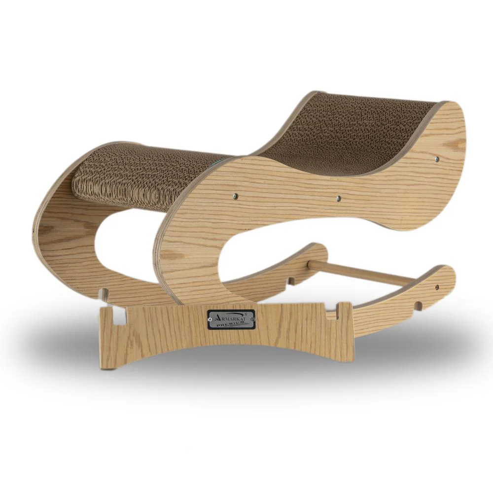 Real Wood Medium Wooden Cat Rocking Chair, Detachable Cat Swing Chair - Image 2