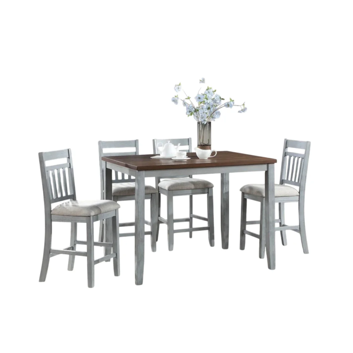 Riverdale Pub Dining Table with 4 Chairs - Gray