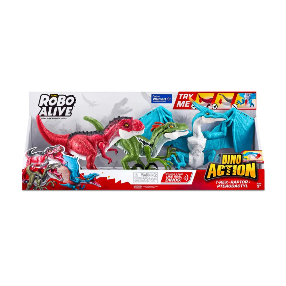 Robo Alive Dino Action 3-Pack Electronic Pets, Red/Blue/Green - Image 8