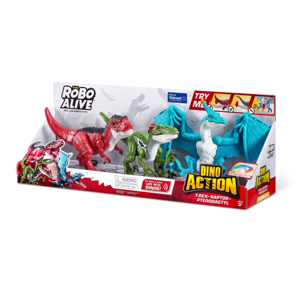 Robo Alive Dino Action 3-Pack Electronic Pets, Red/Blue/Green - Image 9