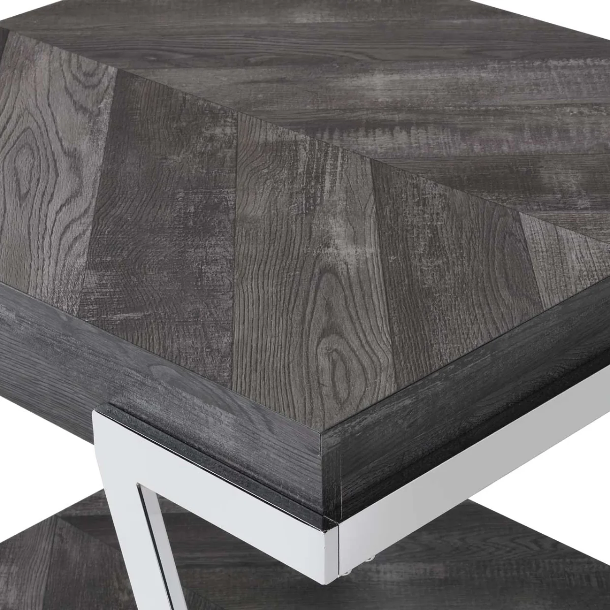 Roma 48" Coffee Table with Lift Top and Open Shelf by Steve Silver Company - Gray - Image 4