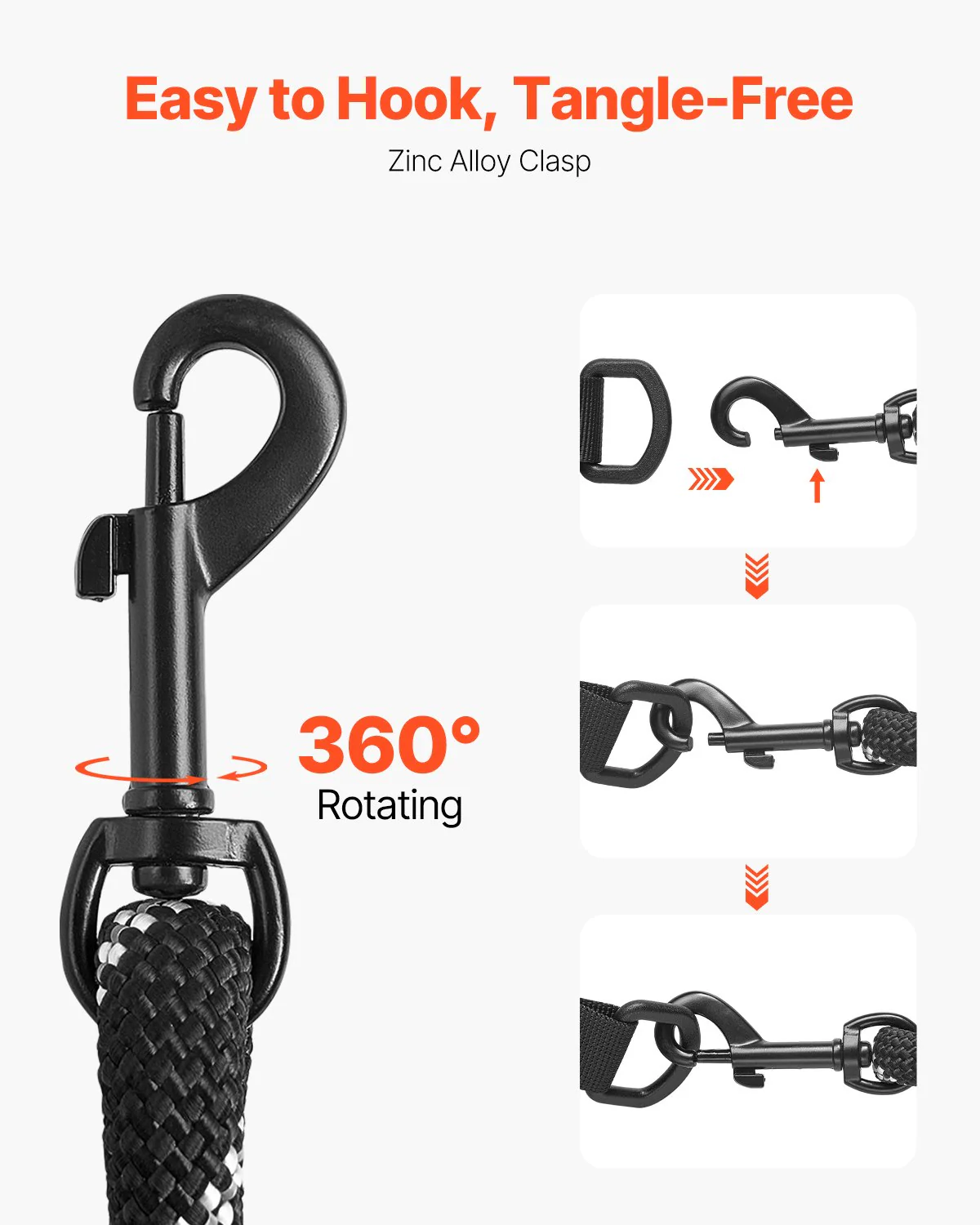 Rope Dog Leash Heavy Duty Padded Handle Leash 6 ft for Medium Large Dogs - Image 4