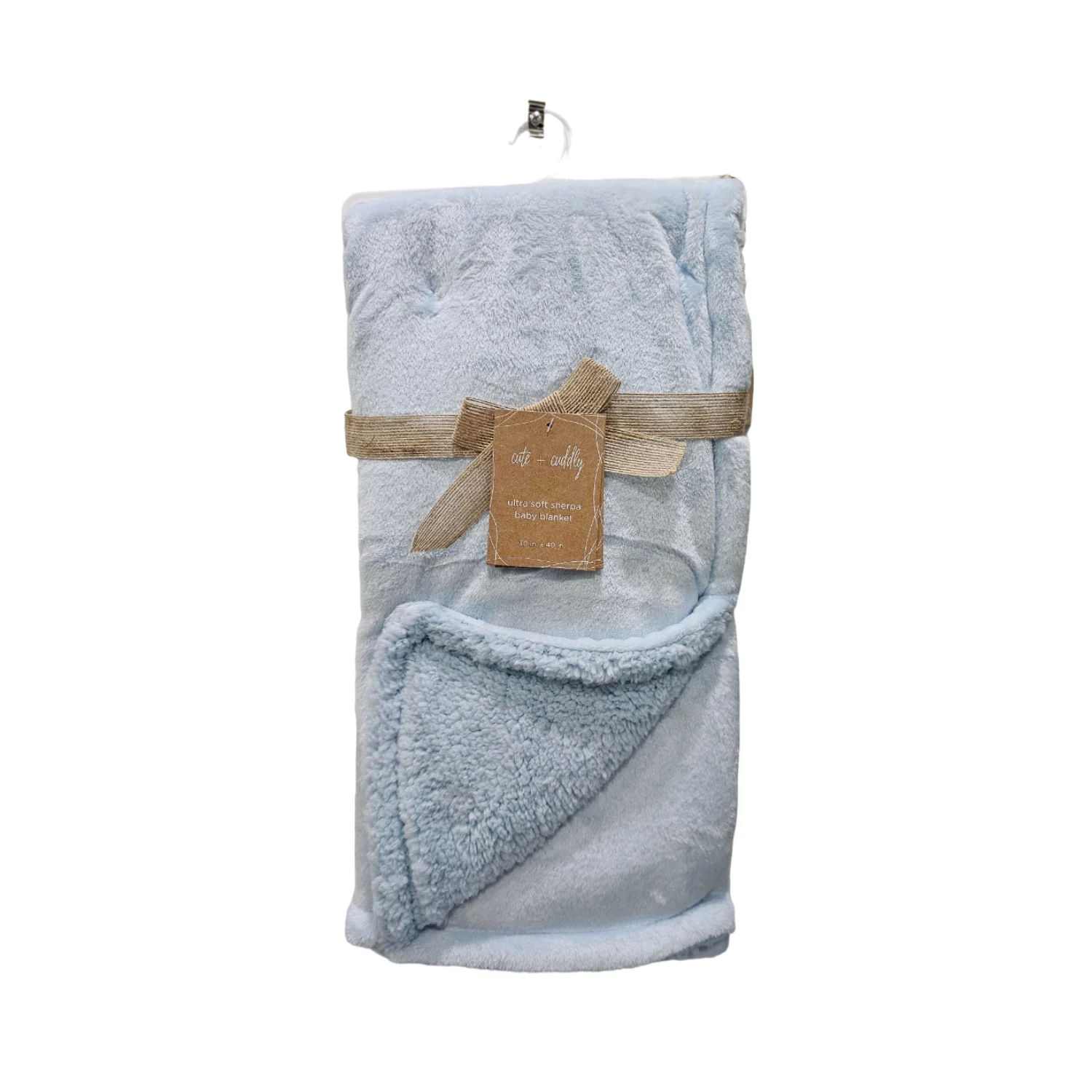 S.L Home Fashions 30" x 40" Solid Sherpa Baby Blanket - Blue
