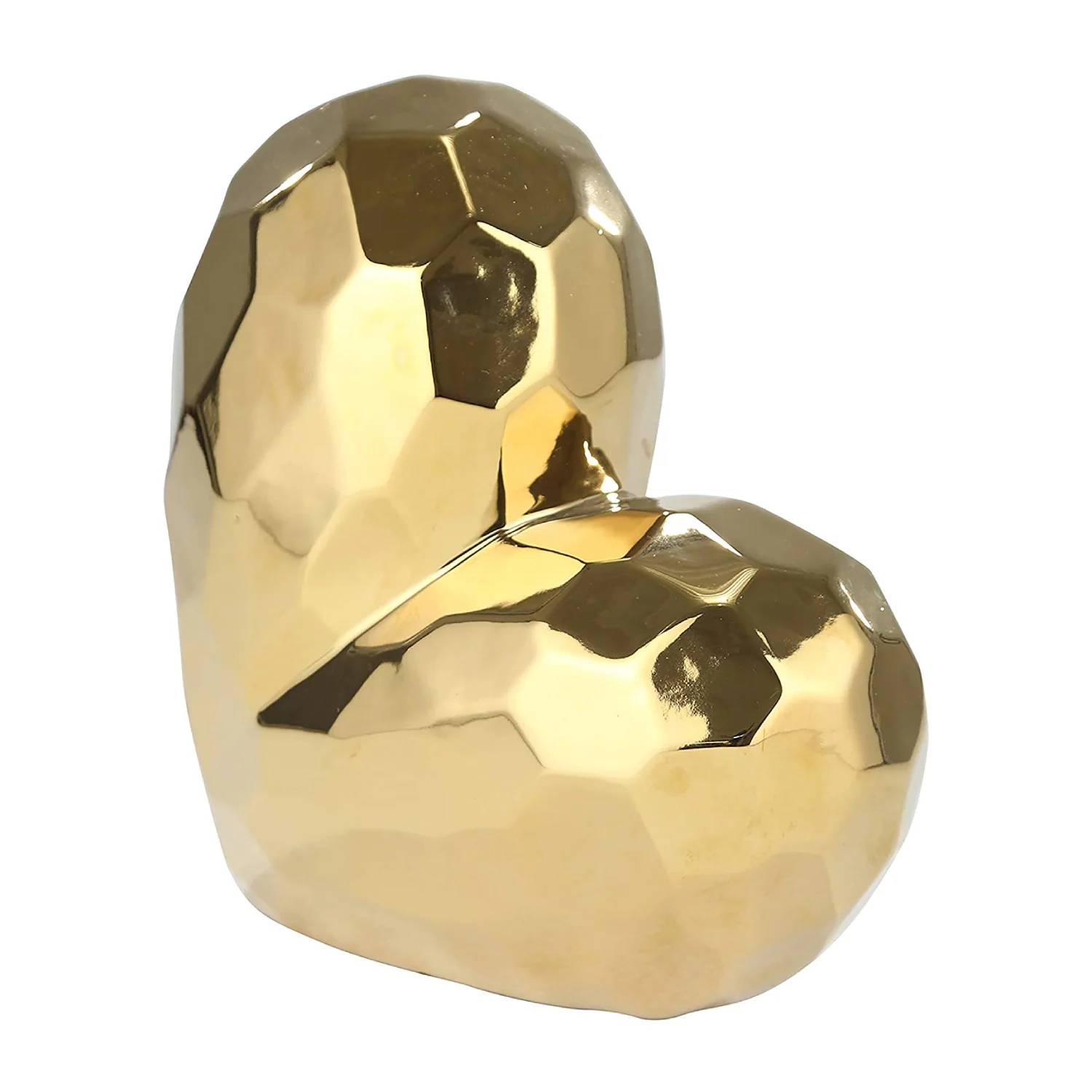 Sagebrook Home Glam Ceramic 8" Heart Sculpture- Gold - Image 5