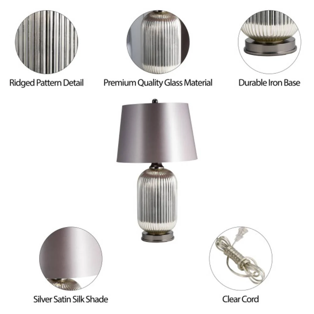Sagebrook Ridged 27" Table Lamp - Silver - Image 6