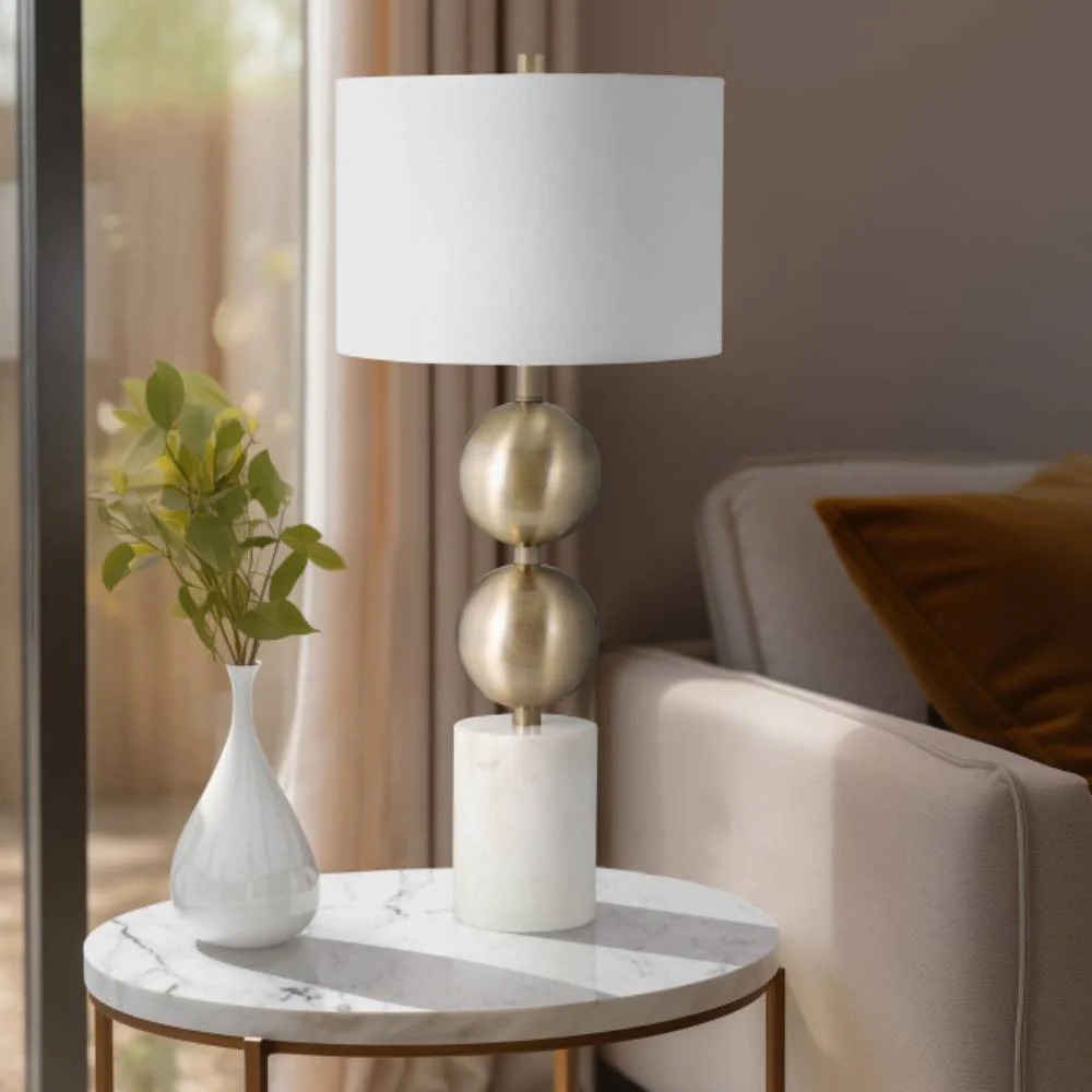 Sagebrook Stacking Orbs 31" Table Lamp - Gold/White - Image 7
