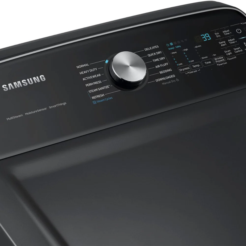 Samsung 7.4 cu. ft. Smart Front Load Electric Dryer with Steam Sanitize+ - Brushed Black. - Image 5