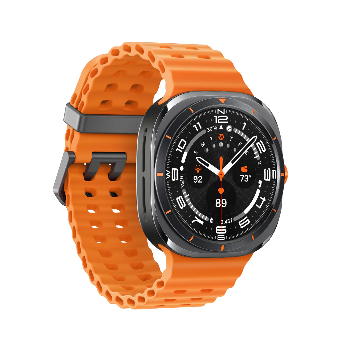 Samsung Galaxy Ultra Watch Titanium Case Smartwatch with Orange Band - LTE - Image 3