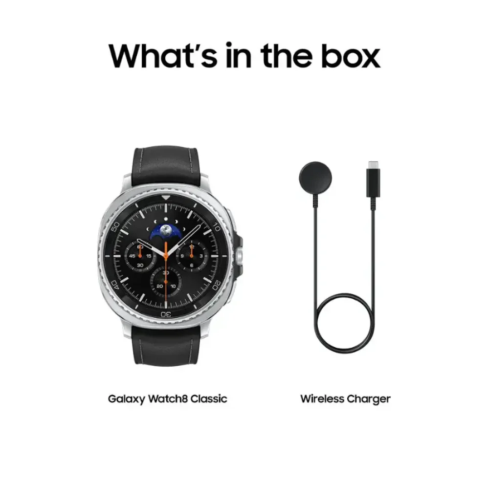 Samsung Galaxy Watch8 Classic 46mm Stainless Steel Case Smartwatch with Hybrid Band - Bluetooth - Image 3