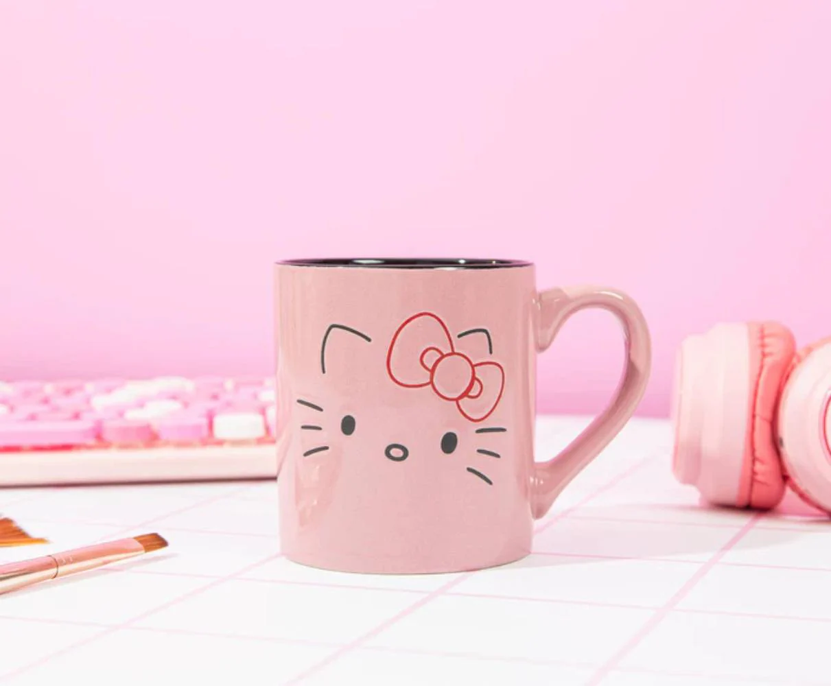Sanrio Hello Kitty 14 oz Ceramic Wax Resist Mug - Pink - Image 4