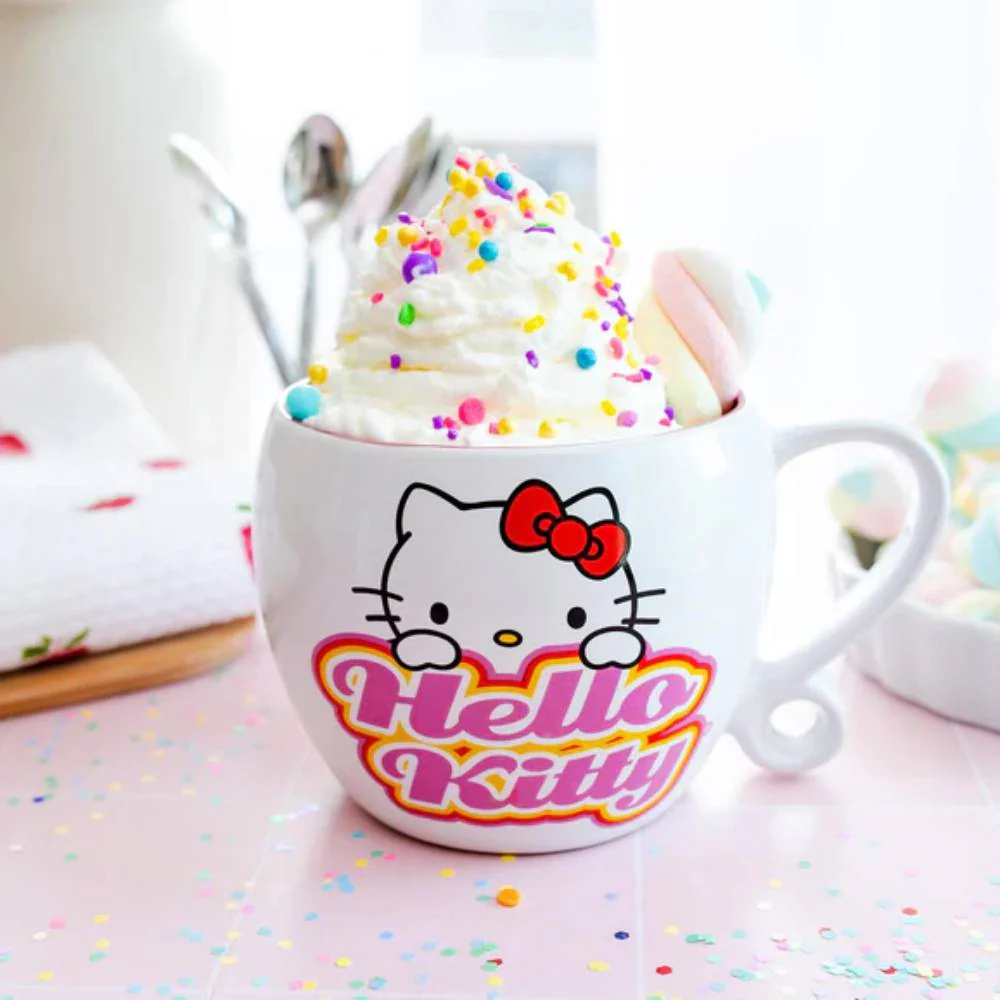 Sanrio Hello Kitty 16 oz Ceramic Coffee Cup With Loop Handle - White - Image 3